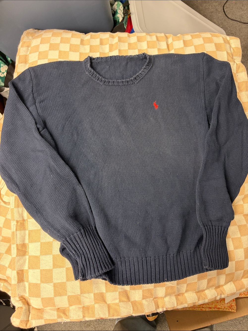 Polo by Ralph Lauren Navy Crewneck Sweater with Red Polo Pony women’s M/L